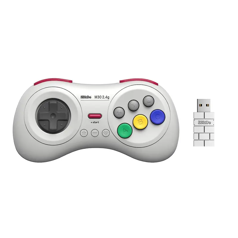 8Bitdo M30 Md Min 2.4G Bluetooth Wireless Gamepad - White 1