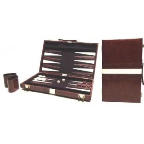 Backgammon Koffer 38X24 Cm Bruin/Wit/Bruin 1