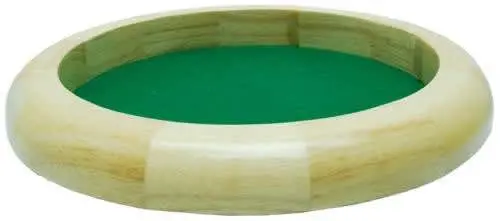 Dobbelpiste: Blank Hout Rond 30Cm Groen Vilt 1