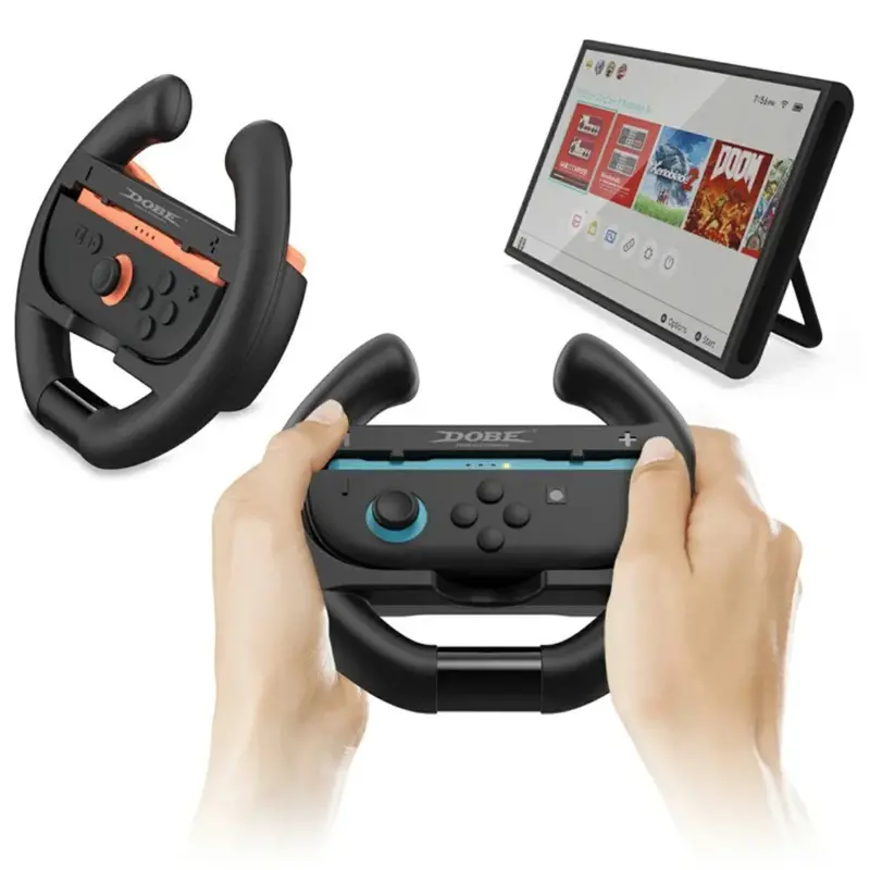 Dobe Ns2 3/4 Controller Steering Wheel (2Pcs) (Tns-3195 Black) 2