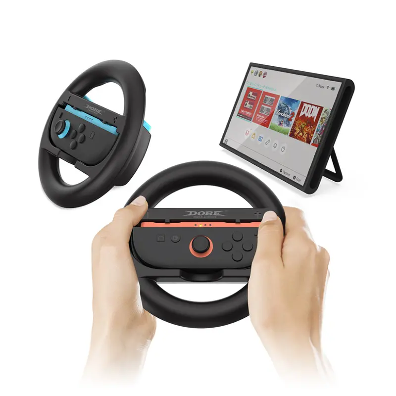 Dobe Ns2 Controller Steering Wheel (2Pcs) (Tns-3196 Black) 2