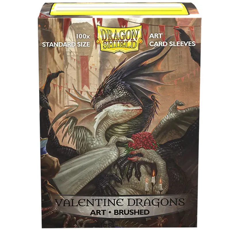 Dragon Shield Art Brushed Sleeves 100Ct - Valentine Dragons (Standard Size) 1