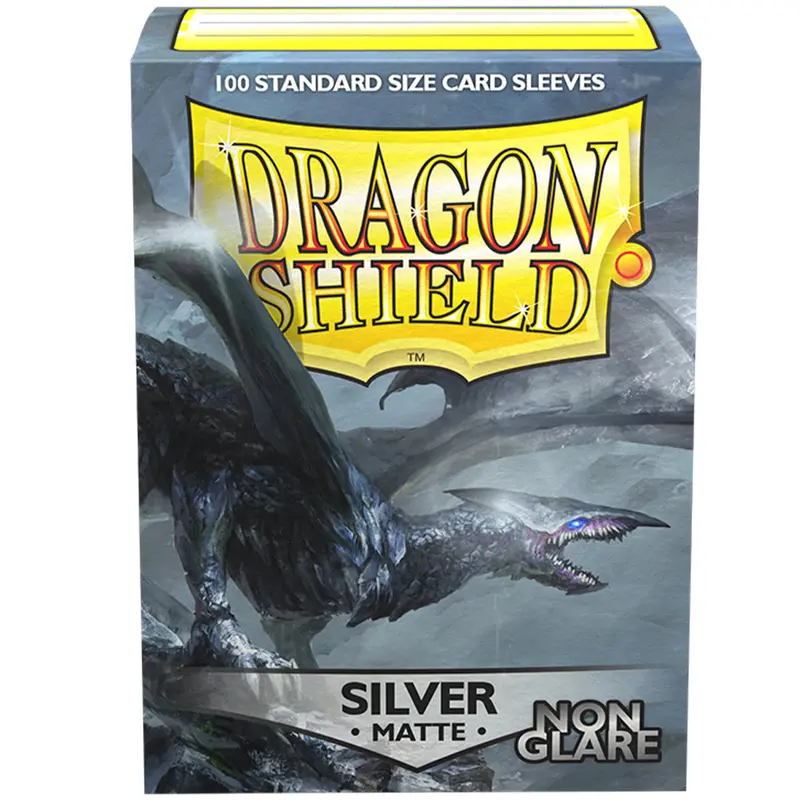 Dragon Shield Matte Sleeves 100Ct - Silver [Non-Glare] (Standard Size) 1