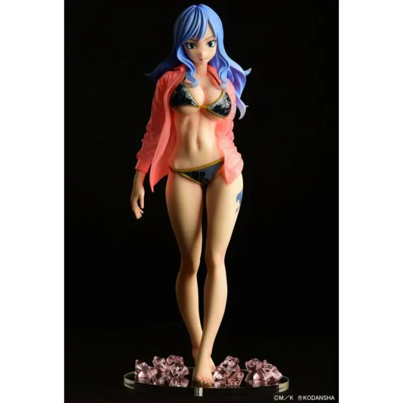 Fairy Tail - Juvia Lockser Gravure Style Black Bikini Wet See-Through Shirt Sp 1