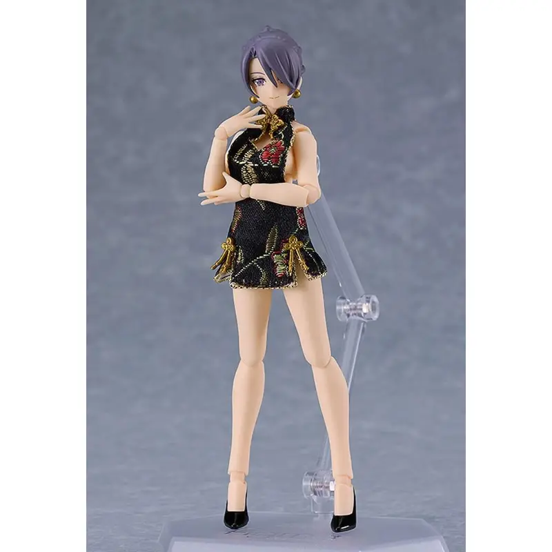 Figma Female Body (Mika) With Mini Skirt Chinese Dress Outfit (Black) 1