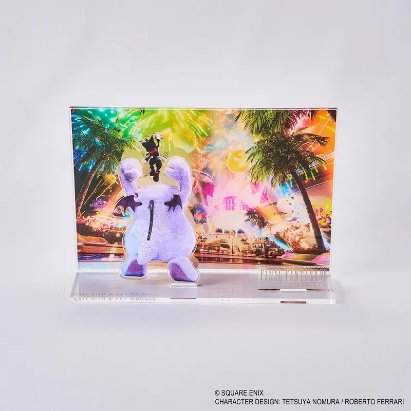 Final Fantasy Vii Rebirth Acrylic Diorama - Cait Sith & Fat Moogle Key Art 1