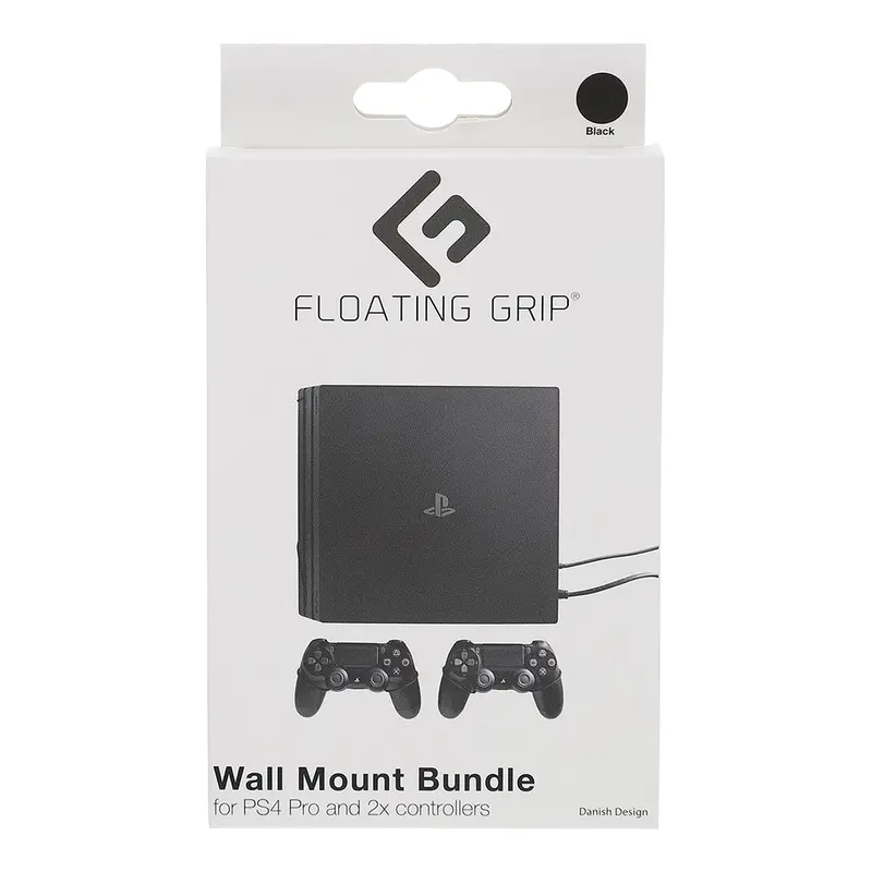 Floating Grip Ps4 Pro & 2X Controllers Black Smart Wall Mount Bundle 1