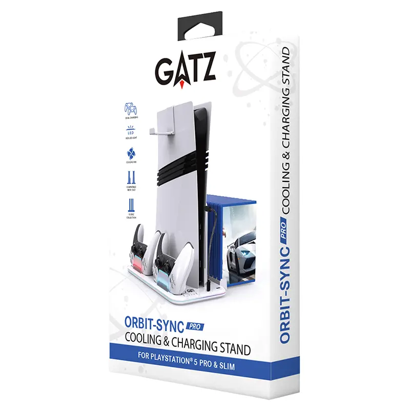 Gatz Ps5 Pro & Slim Orbit-Sync Cooling & Charging Stand 1