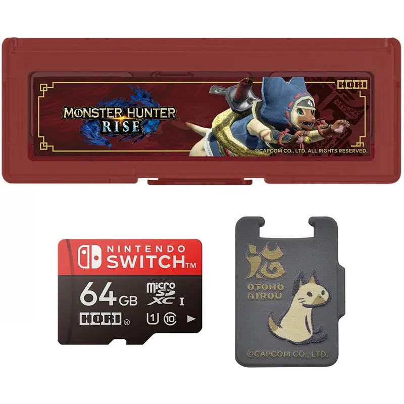 Hori Nsw Monster Hunter Rise Microsd Card 64Gb & Card Case For 6 (Ad19-001) 1