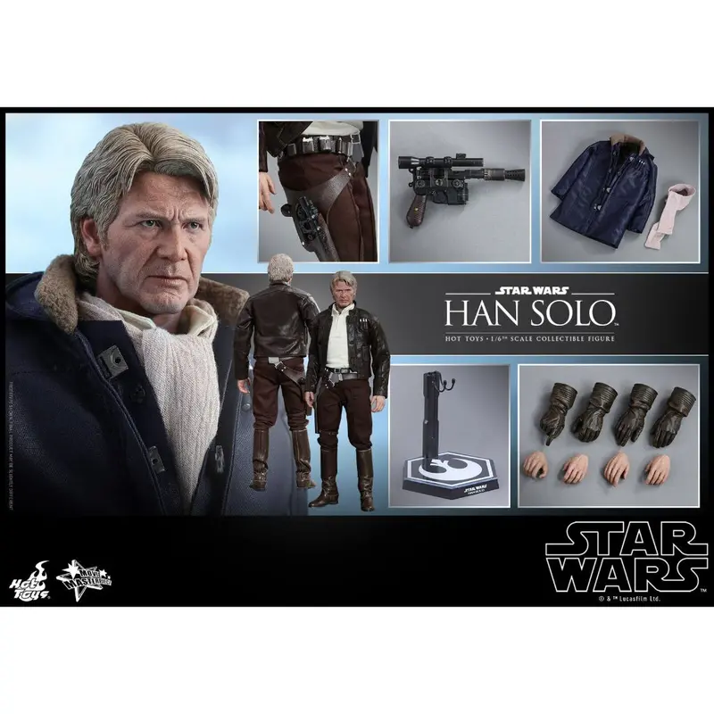 Hot Toys Mms374 Han Solo Star Wars The Force Awaken 1/6Th Scale 1