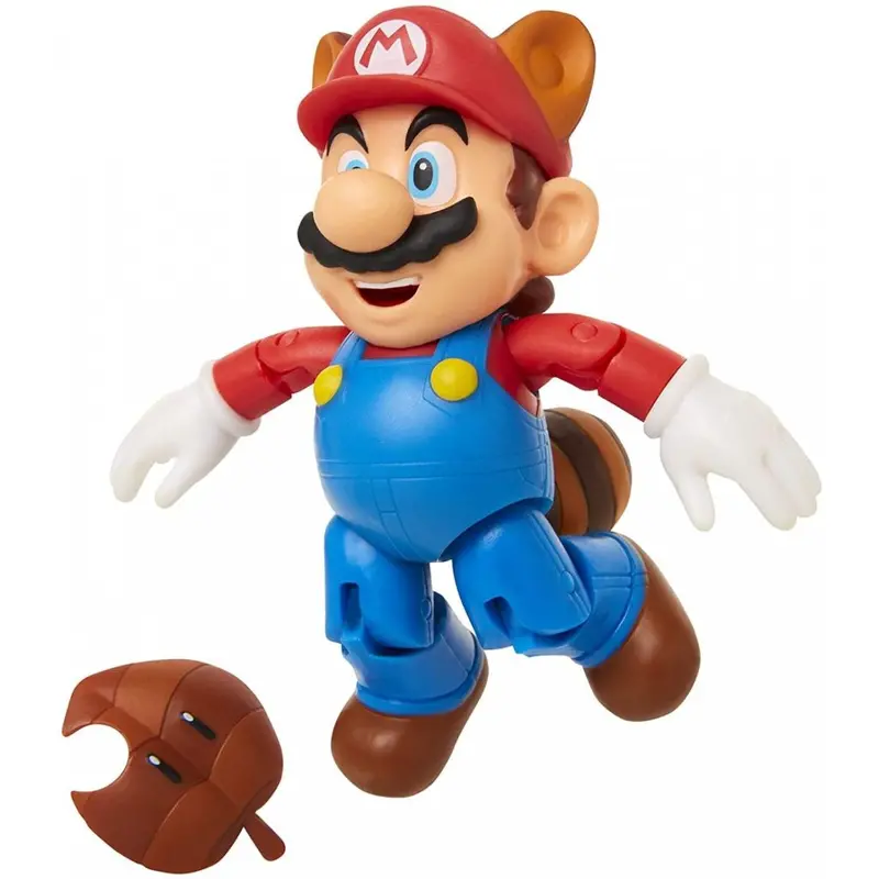 Jakks Pacific 40560 Raccoon Mario With Super Leaf 4" Figurine Wave 20 Super Mario 1