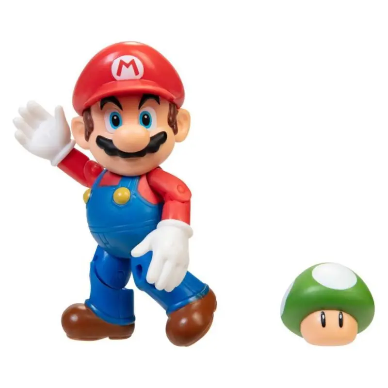 Jakks Pacific 40675 Mario With 1-Up Mushroom 4" Figurine Wave 22 Super Mario 1