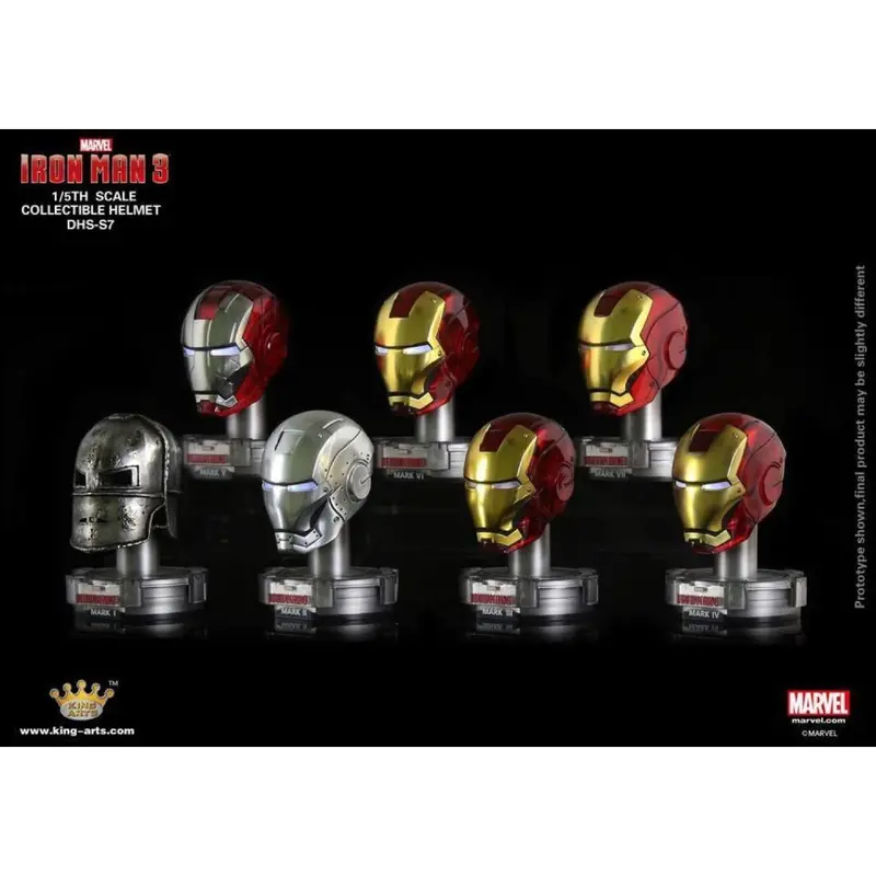 King Arts Dhs-S7 Iron Man 3 1/5 Dlx Helmet Series 1