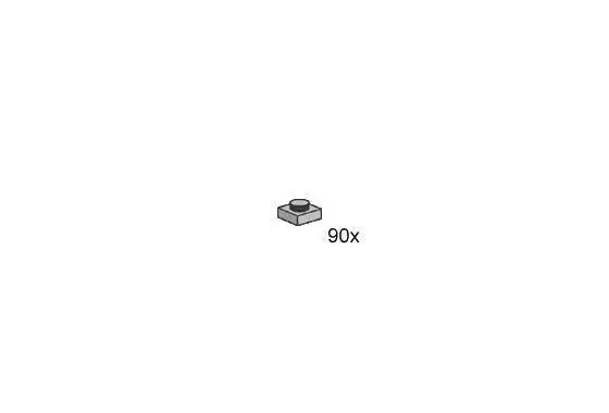 Lego 1X1 Stud Medium Grey Bag3 Bulk Bricks 1