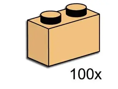 Lego 1X2 Tan Bricks 3727 Bulk Bricks 1