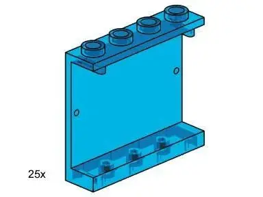 Lego 1X3x4 Wall Element Transparent Blue 3447 Bulk Bricks 1