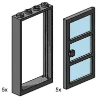 Lego 1X4x6 Black Door And Frames With Transparent Blue Panes 3449 Bulk Bricks 1