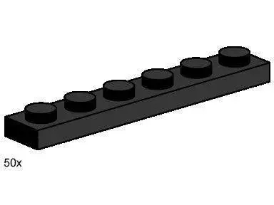 Lego 1X6 Black Plates 3486 Bulk Bricks 1