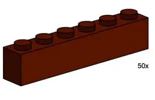 Lego 1X6 Brown Bricks 3752 Bulk Bricks 1