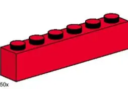 Lego 1X6 Red Bricks 3477 Bulk Bricks 1