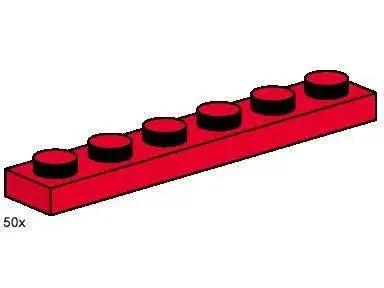 Lego 1X6 Red Plates 3488 Bulk Bricks 1
