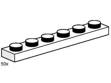 Lego 1X6 White Plates 3487 Bulk Bricks 1