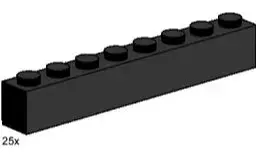 Lego 1X8 Black Bricks 3478 Bulk Bricks 1