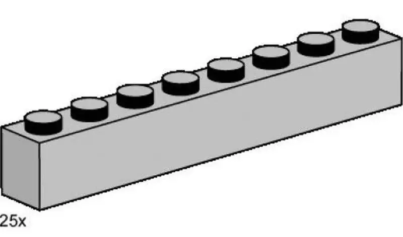 Lego 1X8 Light Grey Bricks 3479 Bulk Bricks 1