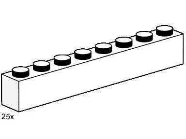 Lego 1X8 White Bricks 3480 Bulk Bricks 1