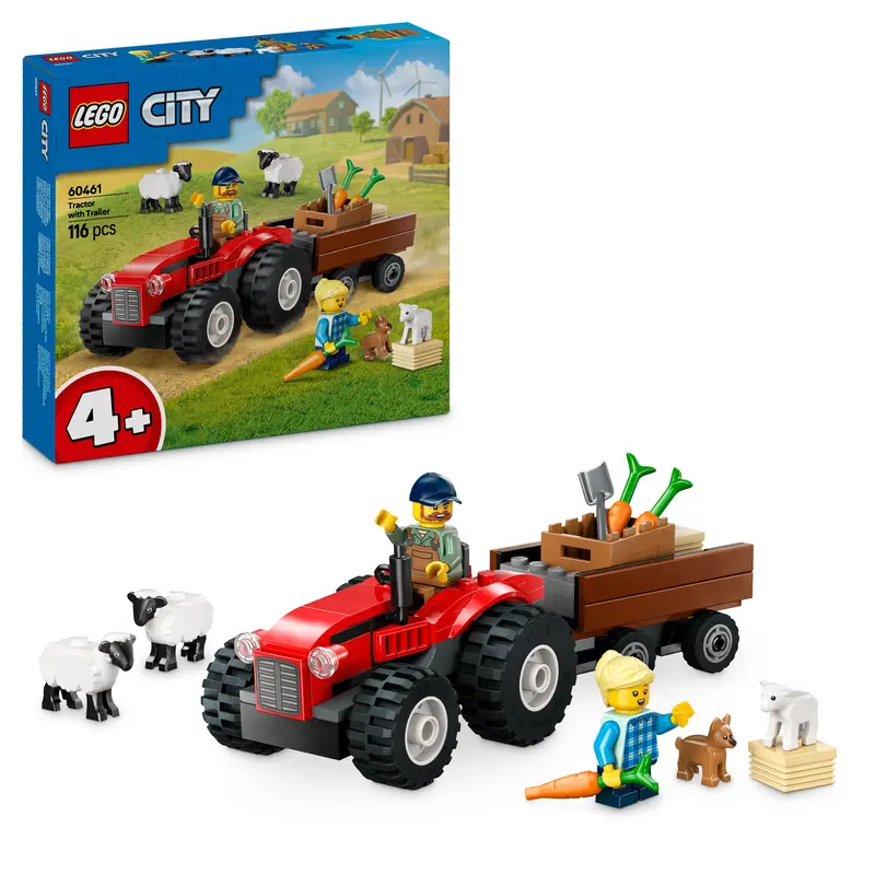Lego 60461 Red Farm Tractor With Trailer 1