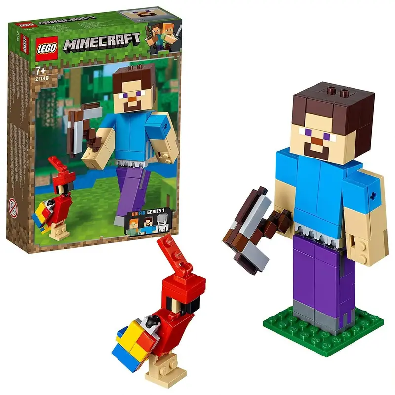 Lego Bigfig Steve Met Papegaai 21148 Minecraft 1