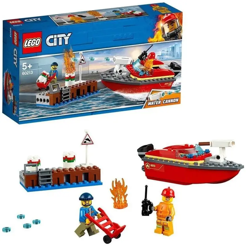 Lego Brandweer In Actie In De Haven, Met Boot 60213 City 1