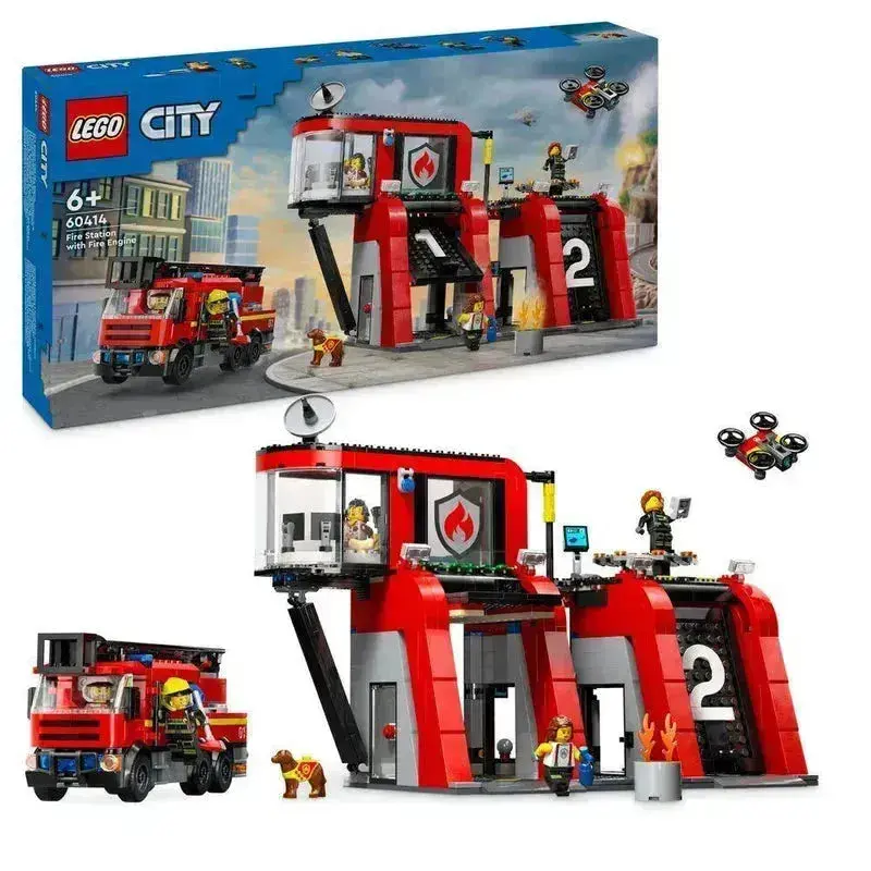 Lego Brandweerkazerne Met Luchtladdervoertuig 60414 City 1