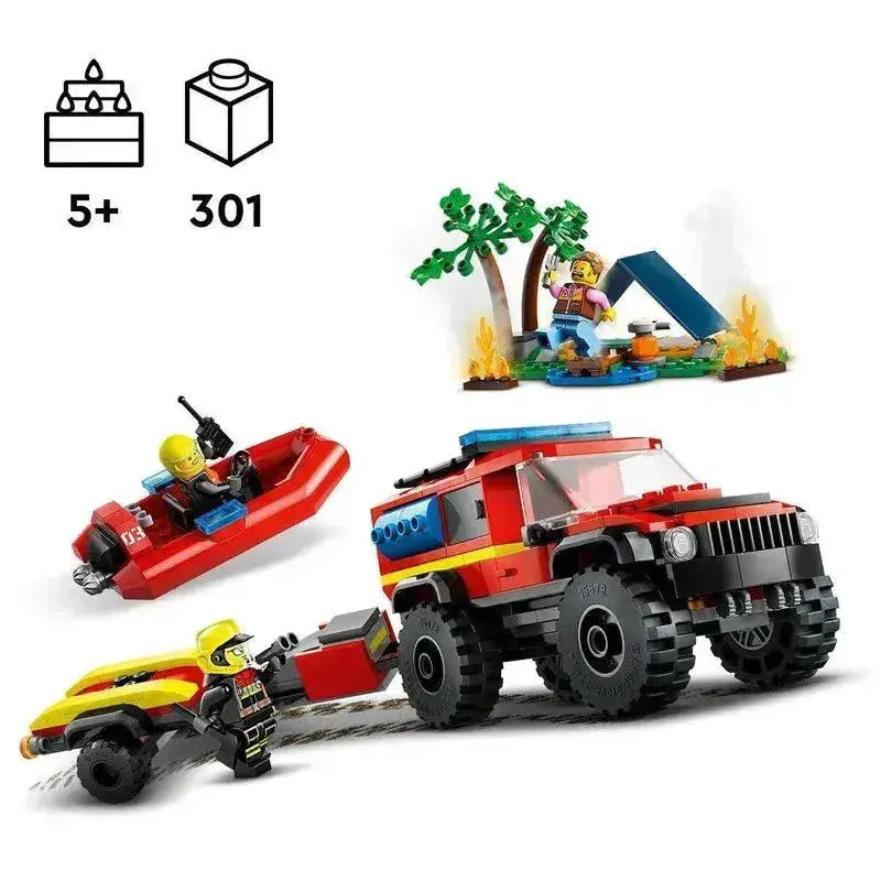 Lego Brandweerwagen Met Reddingsboot 60412 City 2