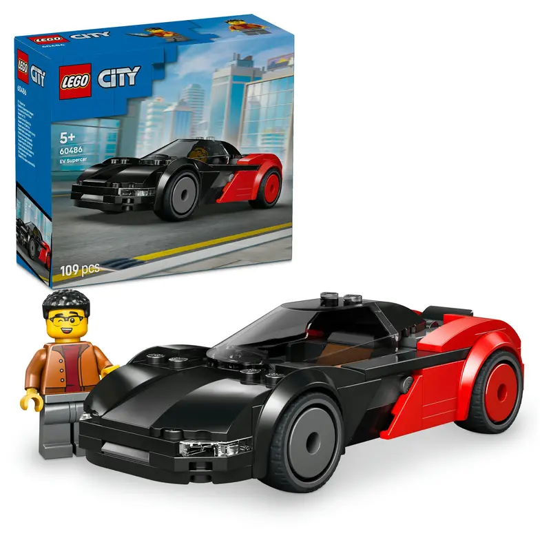 Lego® City Ev Supercar Bouwset - Kleine Sportwagen Met Minifiguur Van Coureur Voor Kinderen - 60486 1