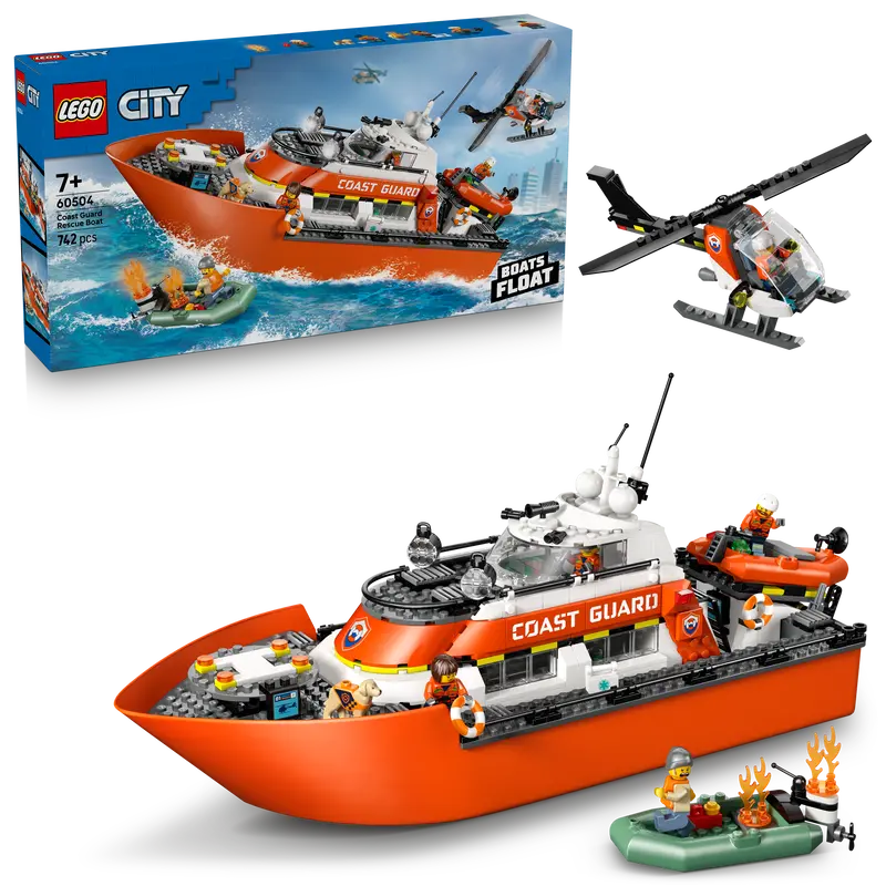 Lego City Kustwacht Reddingsboot Met Helikopter Speelgoed Voor Kinderen Vanaf 7 Jaar 60504 1