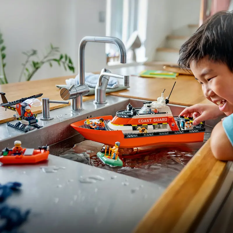 Lego City Kustwacht Reddingsboot Met Helikopter Speelgoed Voor Kinderen Vanaf 7 Jaar 60504 2