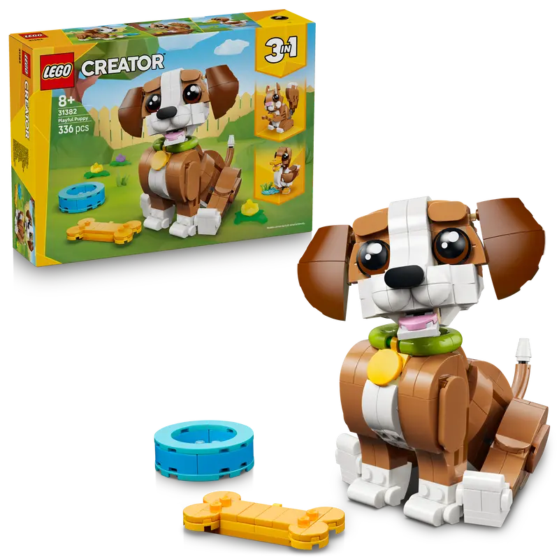 Lego® Creator 3In1 Schattige Dieren: Speelse Puppy - Dierenset - Bouw Om Tot Eekhoorn Of Eend - 31382 1
