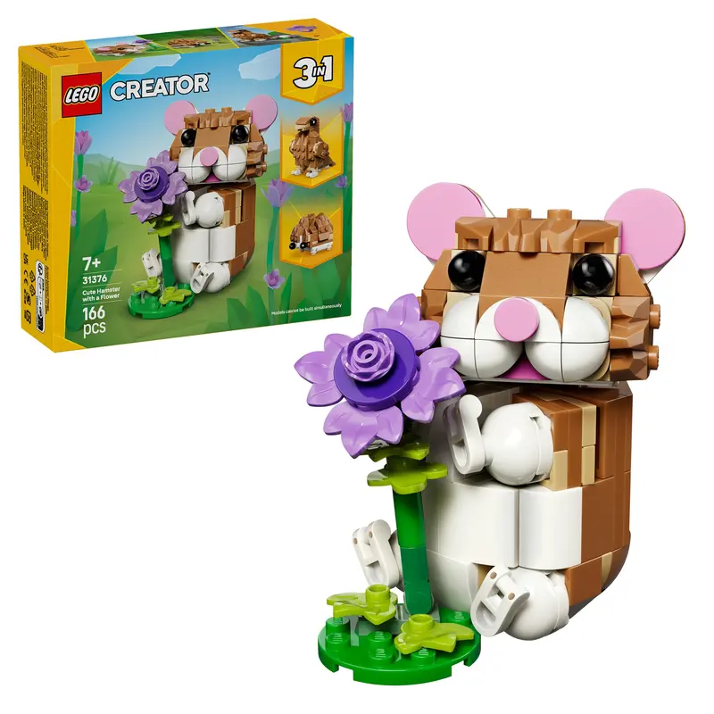 Lego® Creator 3In1 Schattige Hamster Met Bloem - Bouw Om Tot Een Egel Of Arend - 31376 1