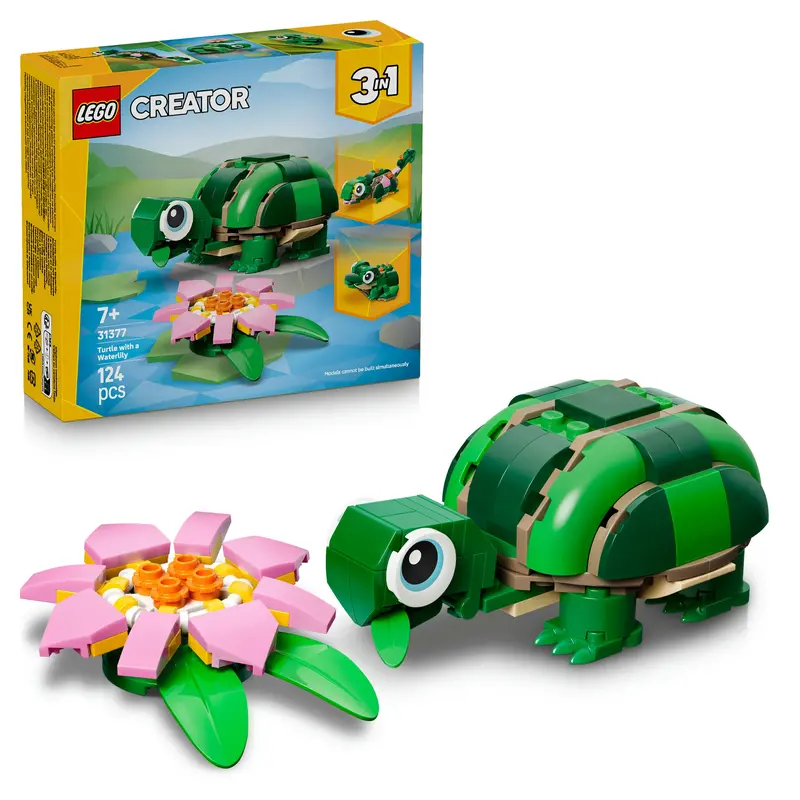 Lego® Creator 3In1 Schildpad Met Waterlelie - Speelgoedmodel - Bouw Om Tot Kameleon Of Kikker - 31377 1