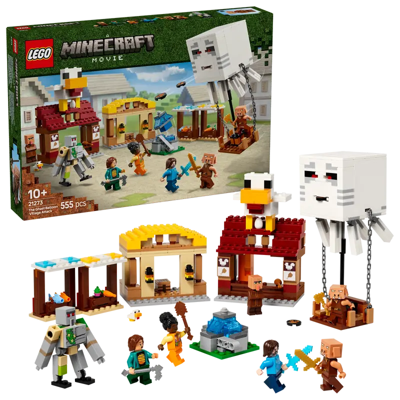 Lego De Ghast-Ballon Aanval Op Het Dorp 21273 Minecraft 1