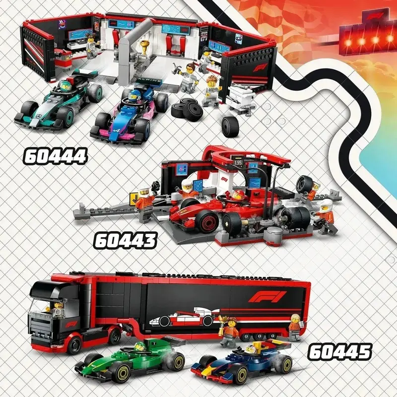 Lego Formule 1 Combideal: 60444, 60443 & 60445 Stuks Formule 1 Auto's 1