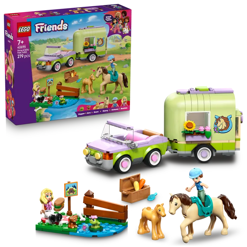 Lego Friends Trailer Met Paard En Veulen Bouwpakket Met Speelgoed Voor Kinderen En Poppetjes 42695 1