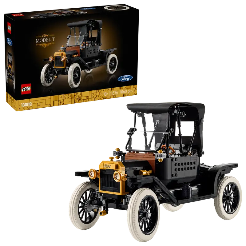 Lego Icons Ford Model T Klassieke Auto Bouwpakket Voor Volwassenen – Modelauto Met Stoffen Dak, Hoge Wielen En Gedeelde Voorruit – Woondecoratie – Cadeau Voor Mannen En Vrouwen 11376 1