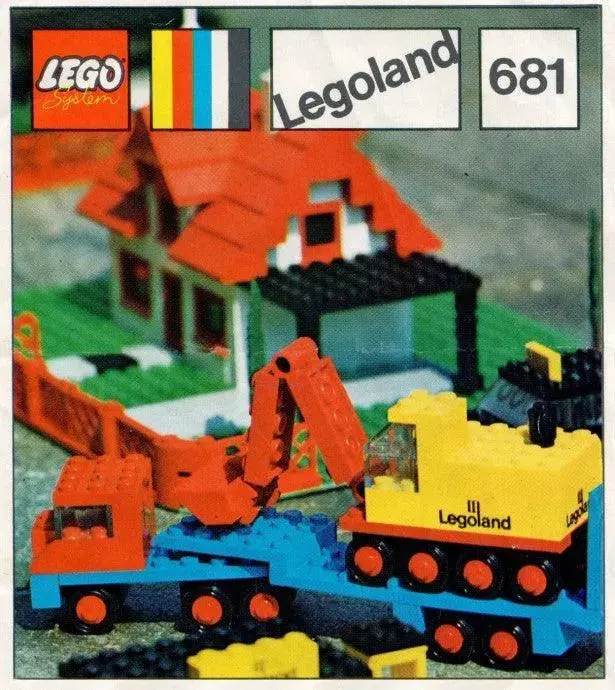 Lego Low Loader With 4 Wheel Excavator 681 Legoland 1