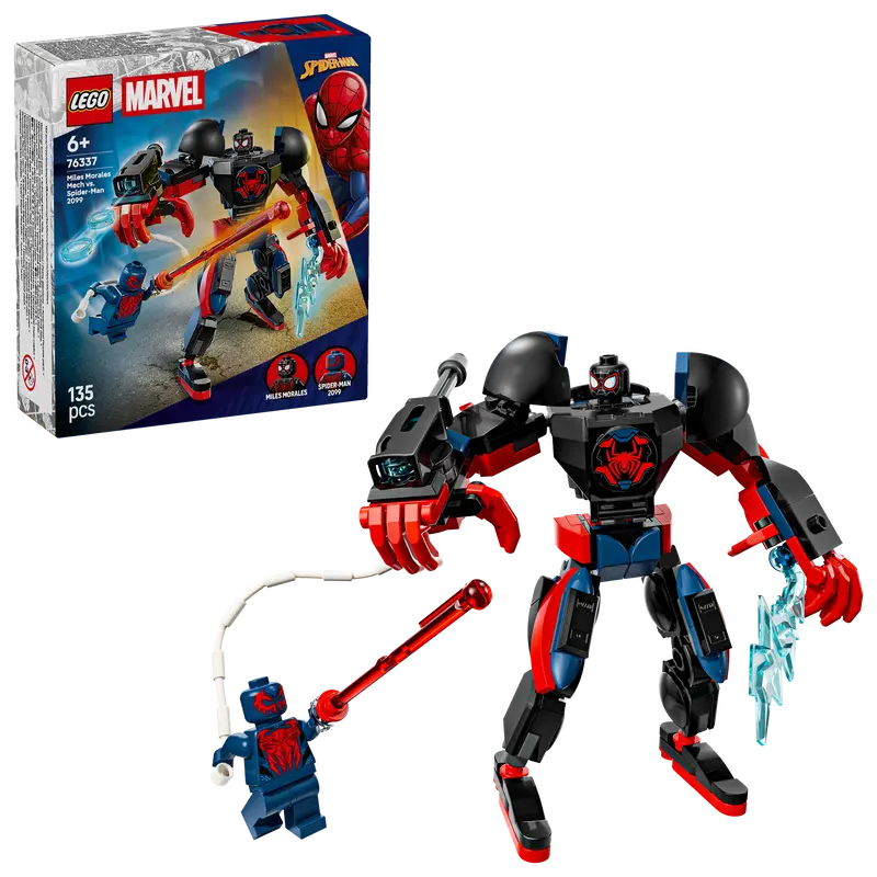 Lego Marvel Miles Morales Mecha Vs. Spider-Man 2099 Bouwpakket Met Speelgoed Voor Kinderen 76337 1