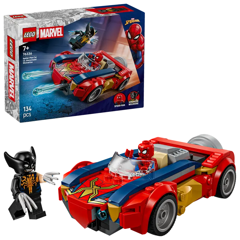 Lego Marvel Spider-Man Auto Vs. Venomized Wolverine Superheld Speelgoed Voor Kinderen 76336 1