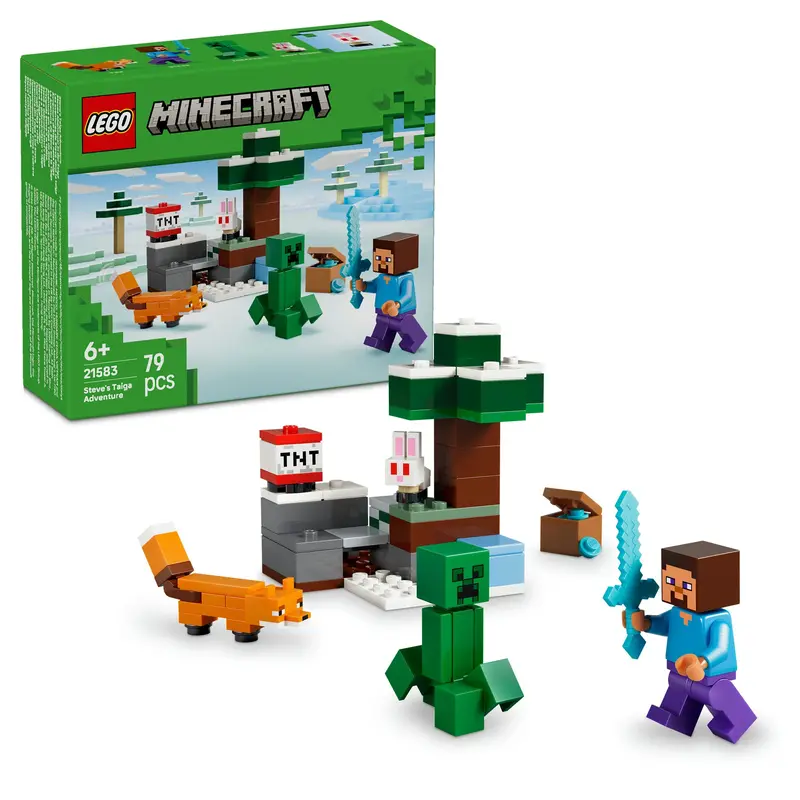 Lego Minecraft Steve's Taiga-Avontuur Videogame Bouwpakket Voor Kinderen 21583 1