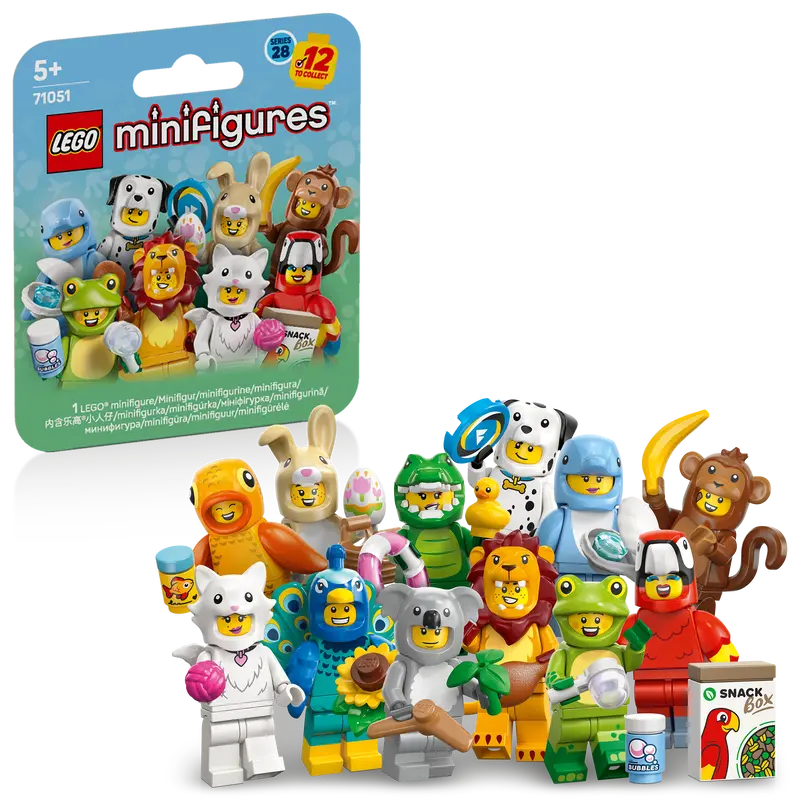 Lego Minifiguren Serie 28: Dierenkostuums Dieren Speelgoed Met 1 Van 12 Willekeurige Figuren 71051 1