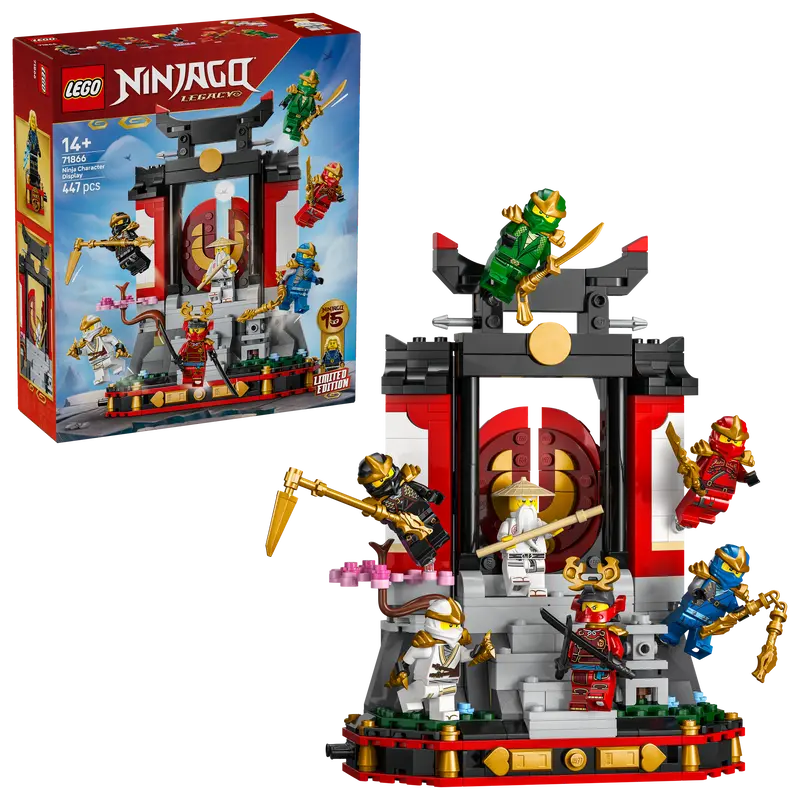Lego® Ninjago® 15-Jarig Jubileum: Display Met Ninjapersonages - 8 Minifiguren - Displaystandaard - 71866 1